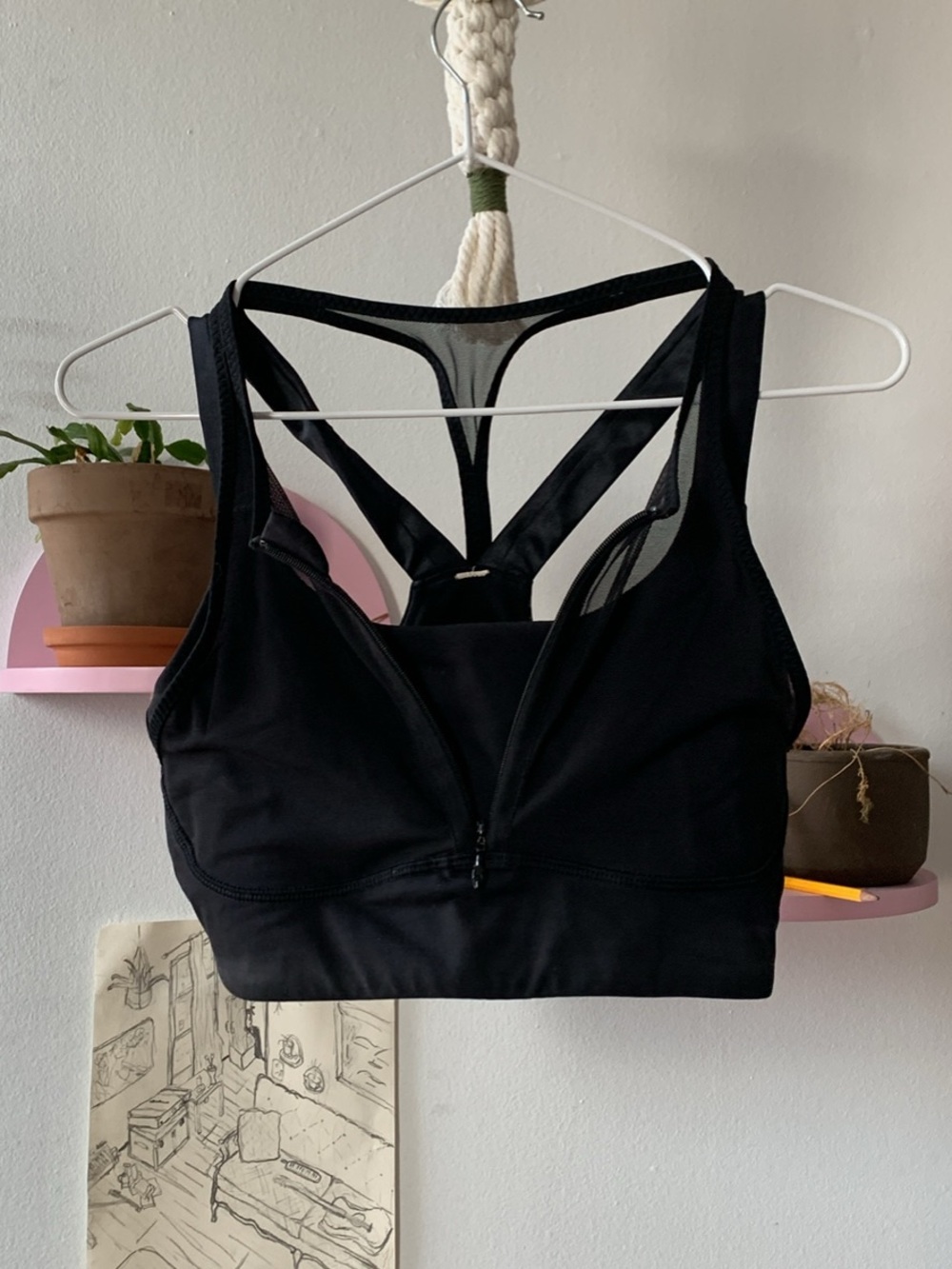 lululemon athletica Black Front-Zip Sports Bra with Strappy Back